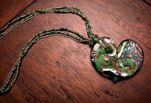 Venetian glass heart jewelry for Valentines Day by Dolce Beada